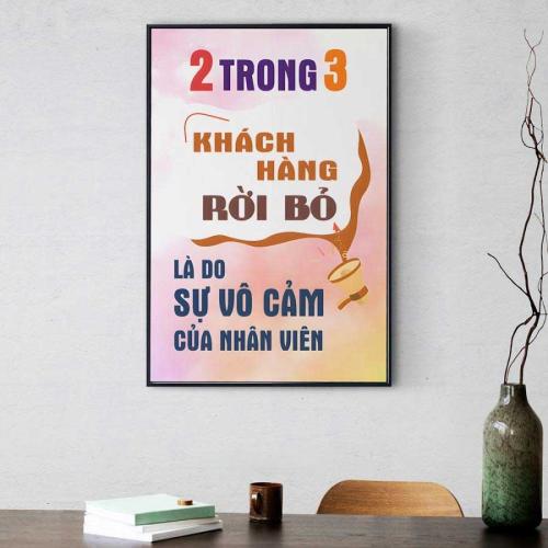 Tranh slogan động lực: 2 trong 3 khách hàng rời bỏ là do sự vô cảm của nhân viên