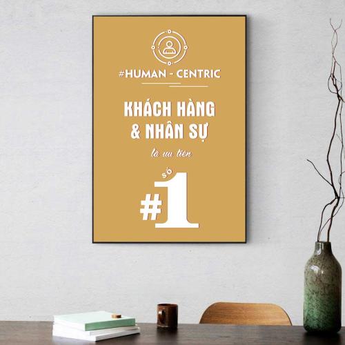 Tranh slogan động lực: Khách hàng và nhân sự là ưu tiên số 1