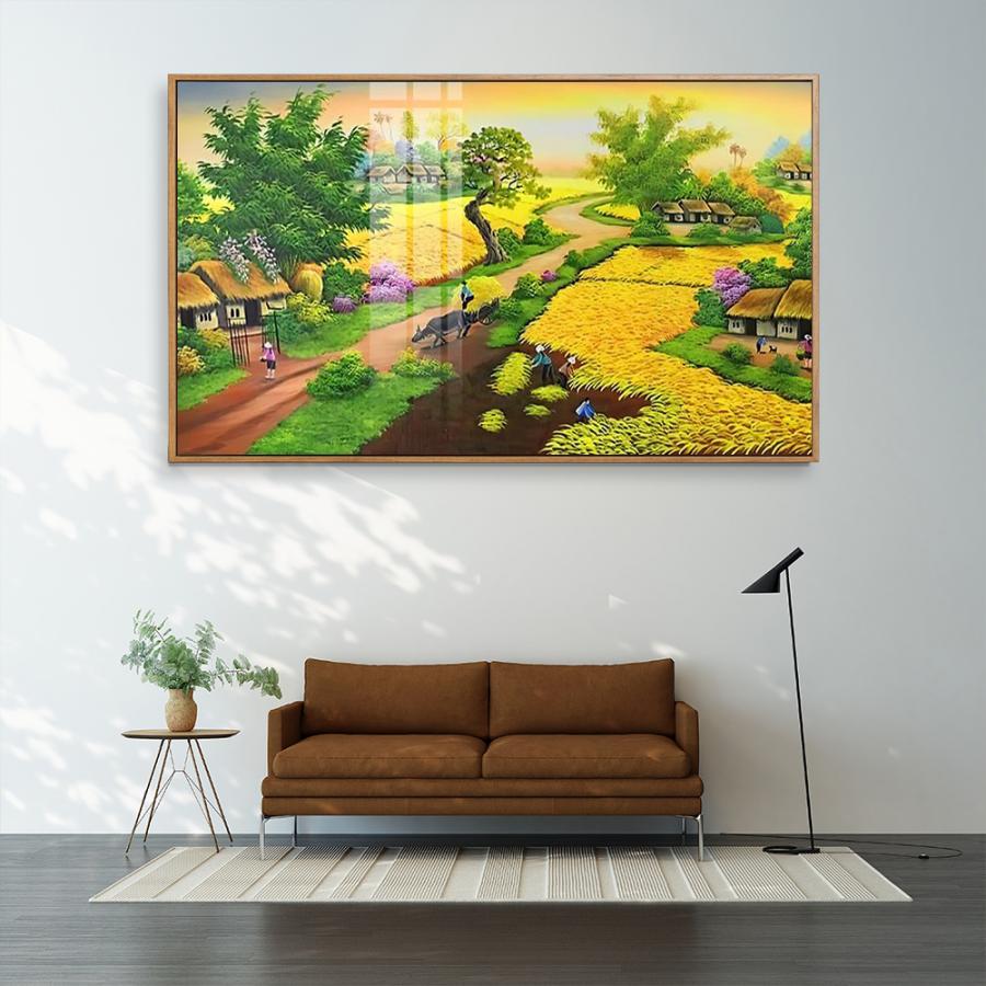 Tranh quang cảnh đồng ruộng Việt Nam xưa