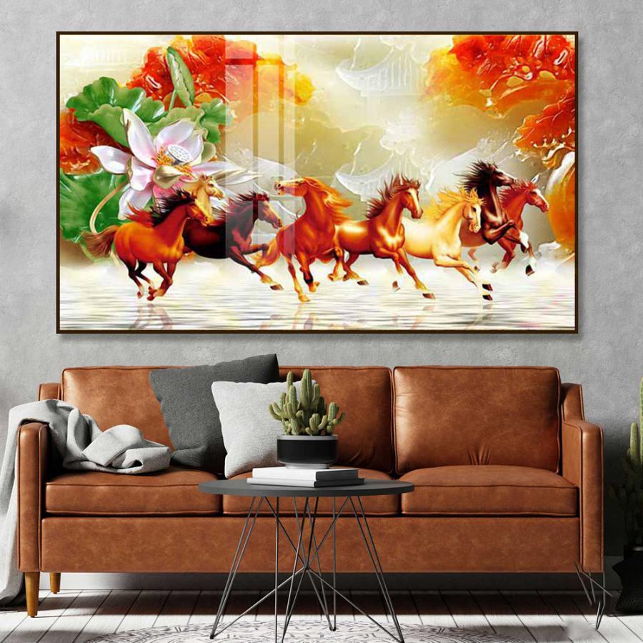 Tranh bát mã truy phong đem tài lộc cho gia chủ