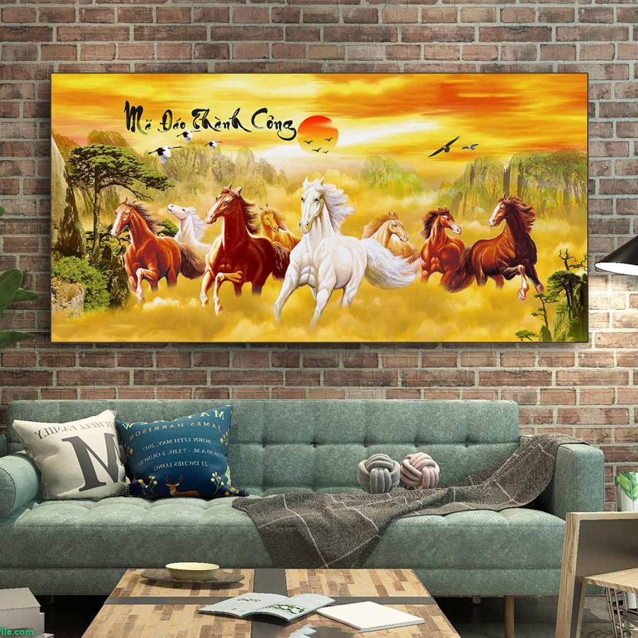Tranh phong thủy mã đáo thành công hút tài lộc