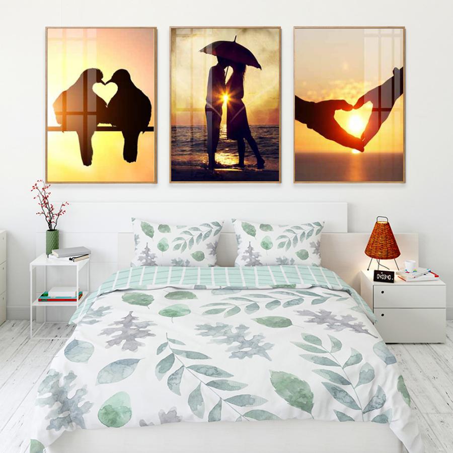 Bộ 3 tranh treo phòng ngủ ngọt ngào