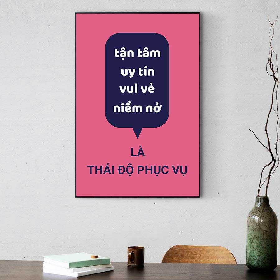 Tranh động lực văn phòng: Tận tâm, uy tín, vui vẻ, niềm nở là thái độ phục vụ