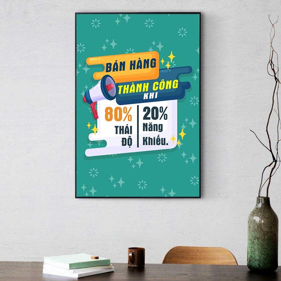 Tranh động lực văn phòng: Bán hàng thành công khi 80% thái độ, 20% năng khiếu