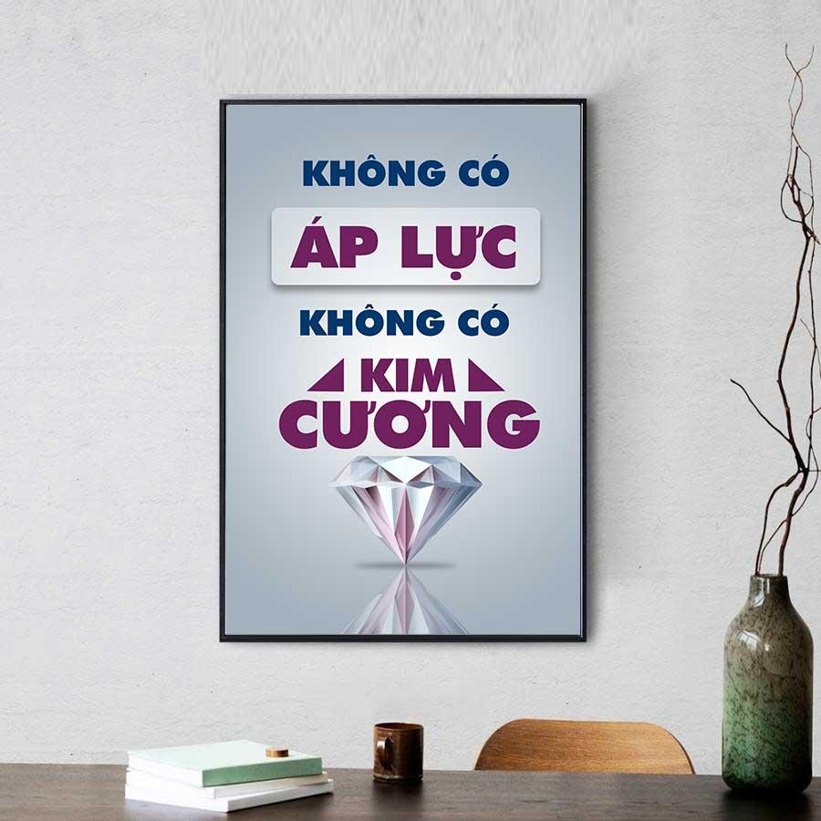 Tranh slogan Không có áp lực không có kim cương