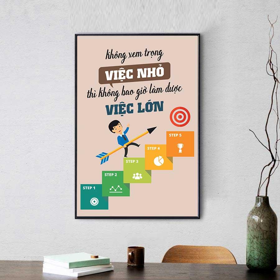 Tranh slogan không xem trọng việc nhỏ thì không bao giờ làm được việc lớn