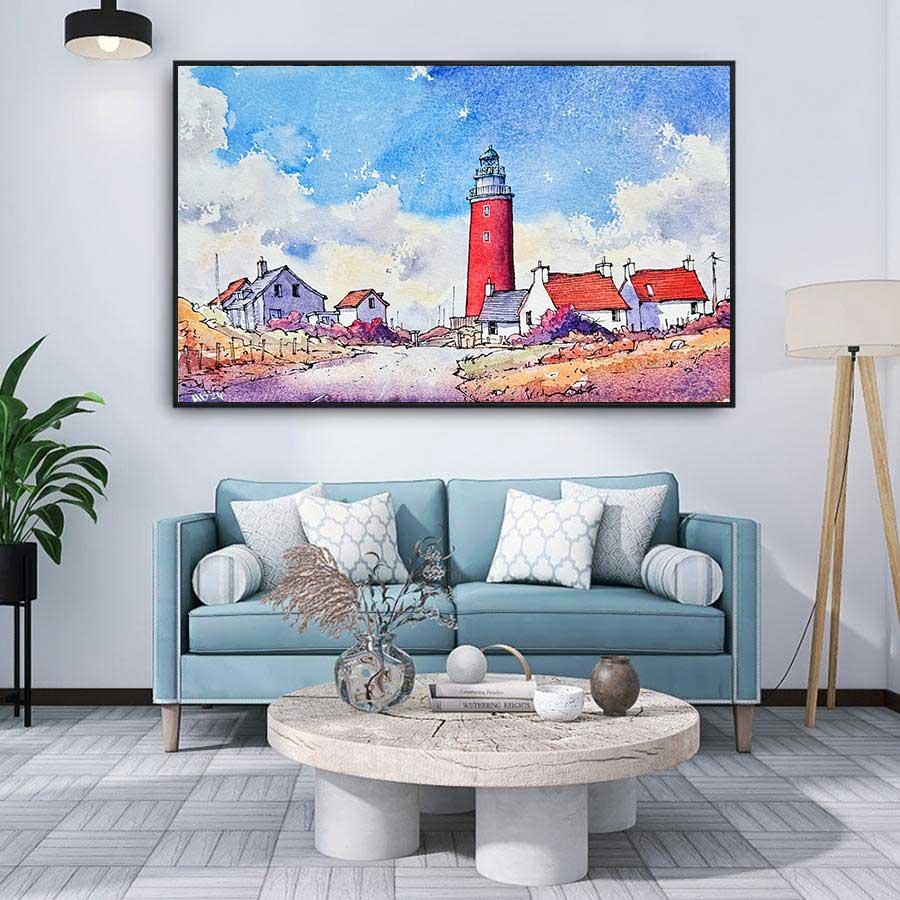 Tranh phong cảnh màu nước hiện đại (Mẫu 2)