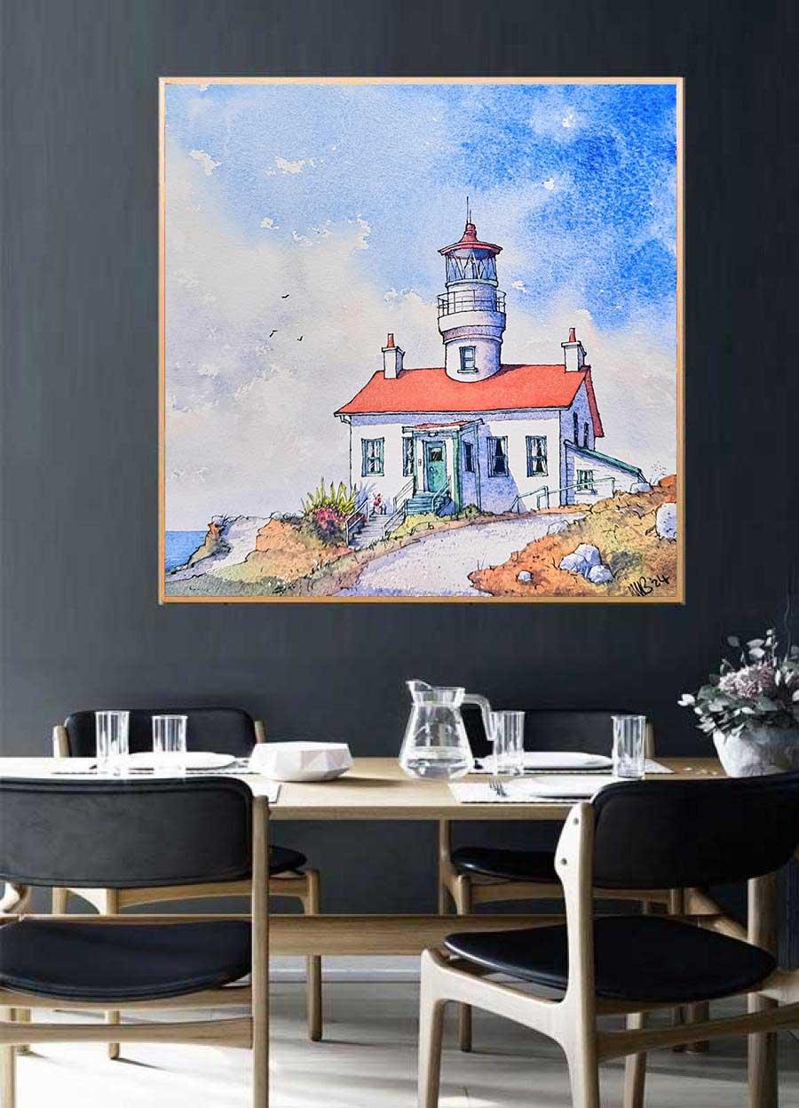 Tranh phong cảnh màu nước hiện đại (Mẫu 2)