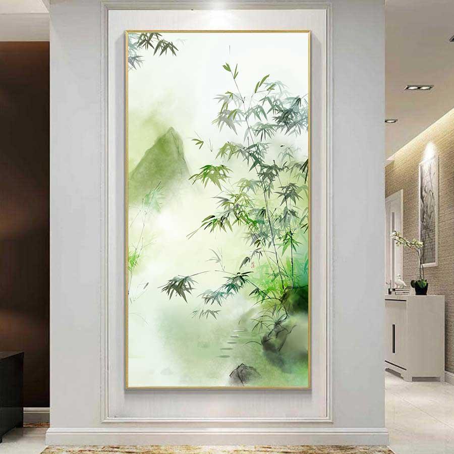 Tranh thủy mặc khóm trúc nghệ thuật