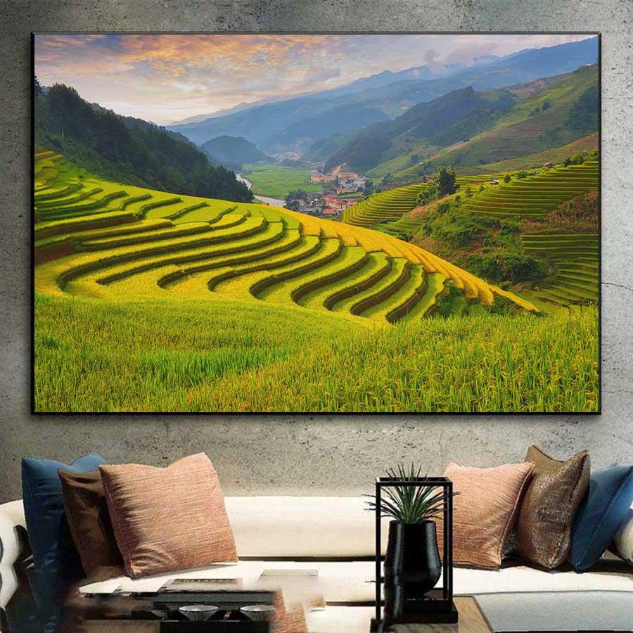Tranh phong cảnh ruộng bậc thang