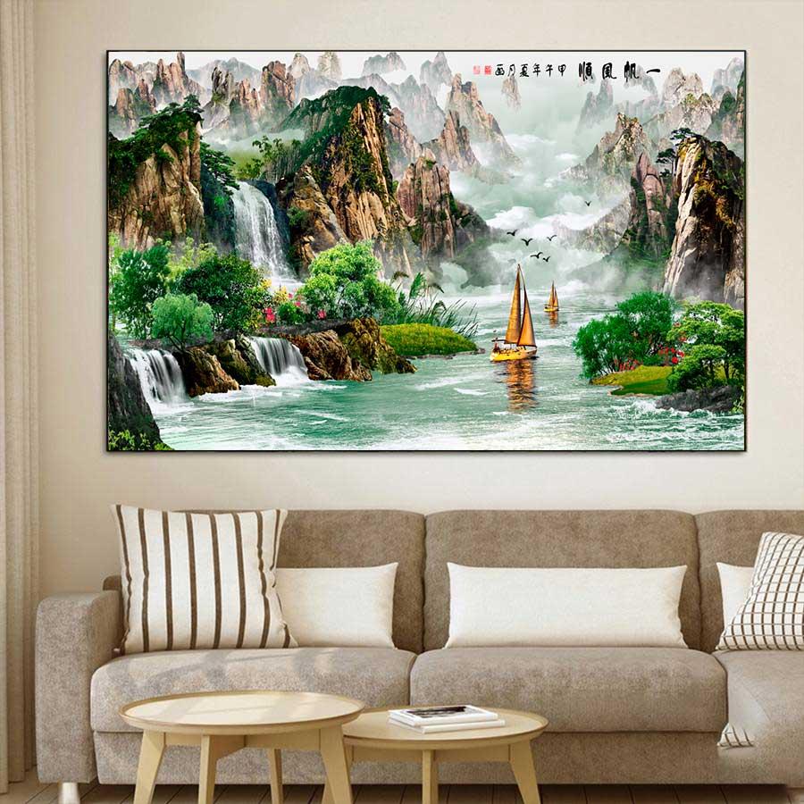 Tranh treo tường sơn thủy hữu tình đẹp