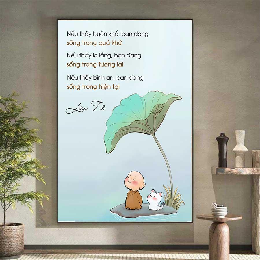 Tranh chú tiểu dưới lá sen