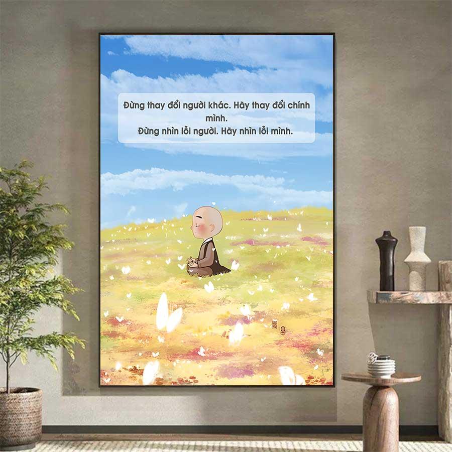 Tranh chú tiểu giữa cánh đồng an yên