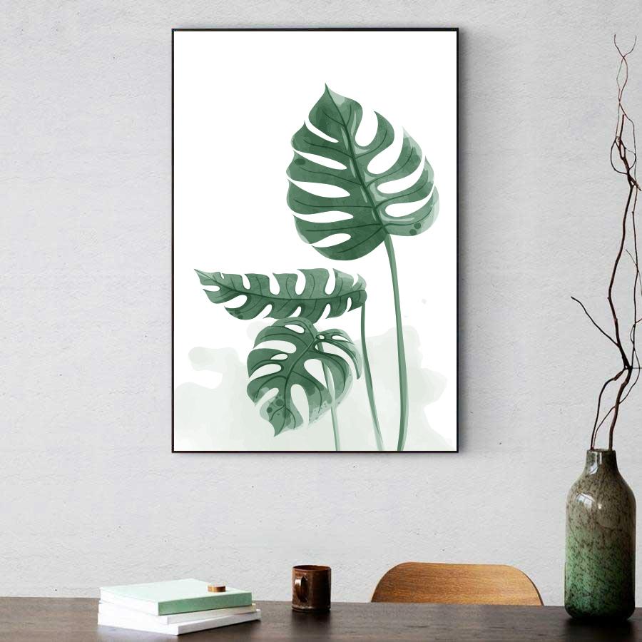 Tranh treo tường lá xanh nghệ thuật