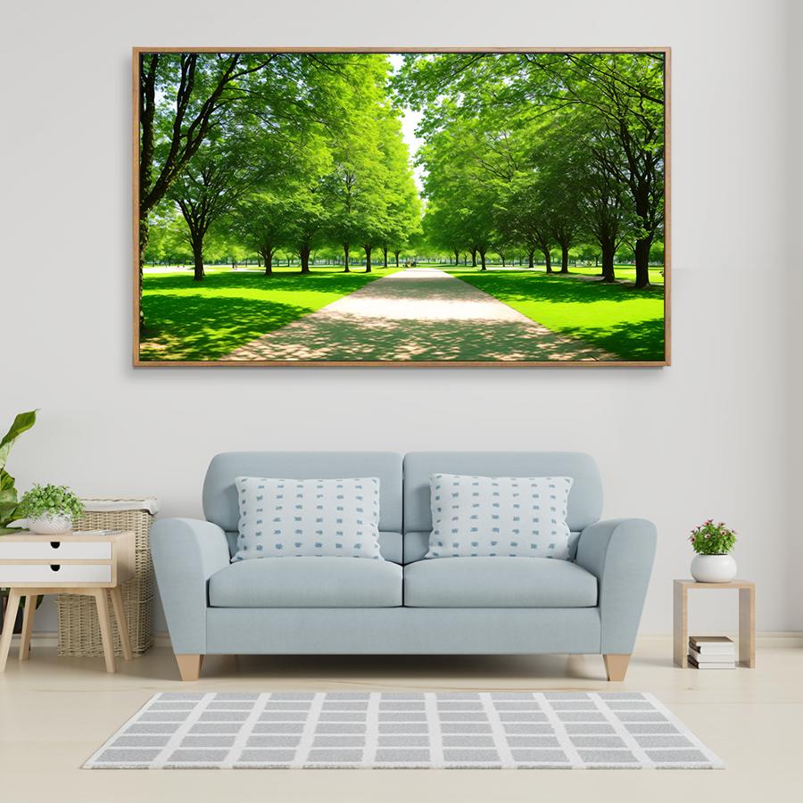 Tranh treo tường con đường mát xanh