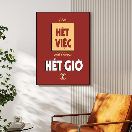 Tranh slogan Làm hết việc chứ không hết giờ