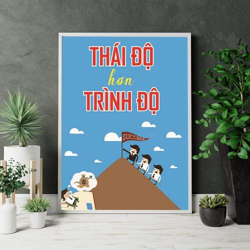 Tranh treo văn phòng Thái độ hơn trình độ