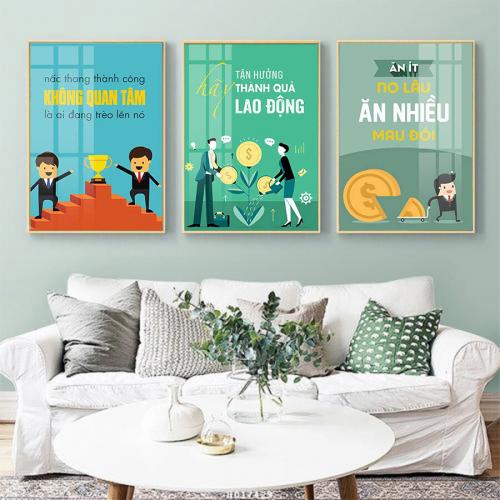 Bộ 3 tranh slogan văn phòng về bí quyết thành công