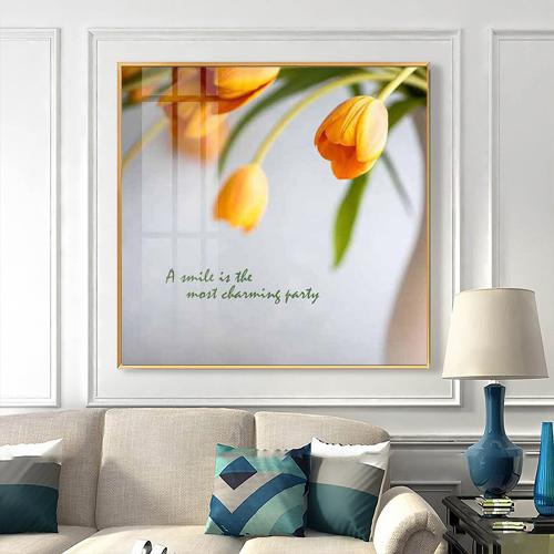 Tranh hoa tulip vàng trang trí decor nhà cửa