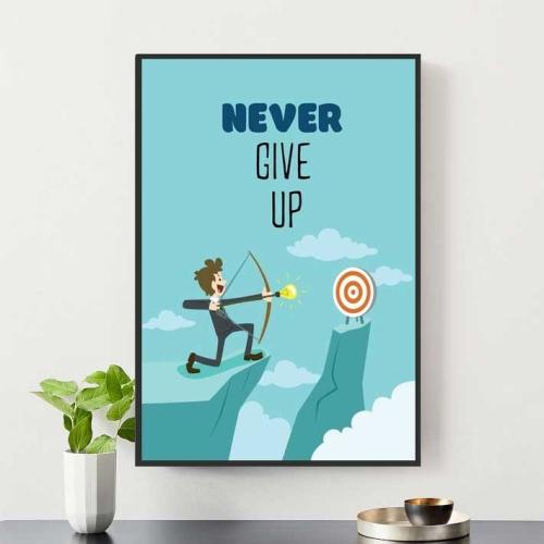 Tranh đông lực tiếng anh: Never give up