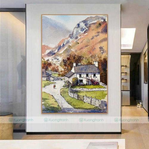 Tranh màu nước phong cảnh châu Âu hiện đại