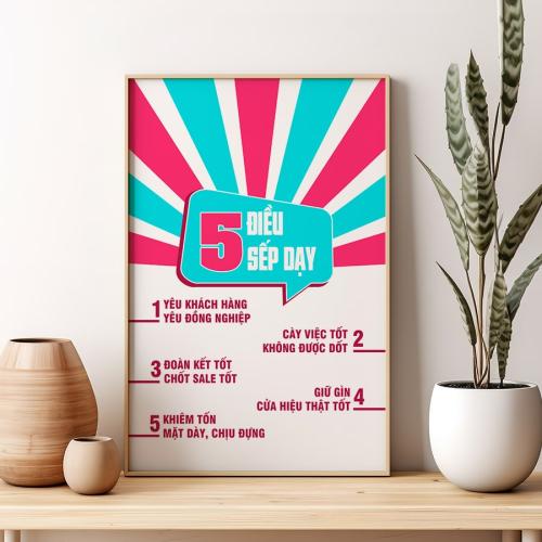 Tranh slogan văn phòng 5 điều Sếp dạy nhân viên