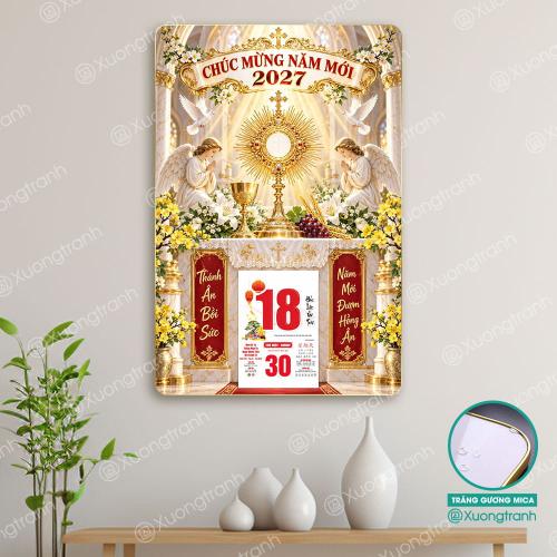 Tranh Đốc Lịch Tráng Gương 2027 Thánh Thể Hồng Ân Bình An