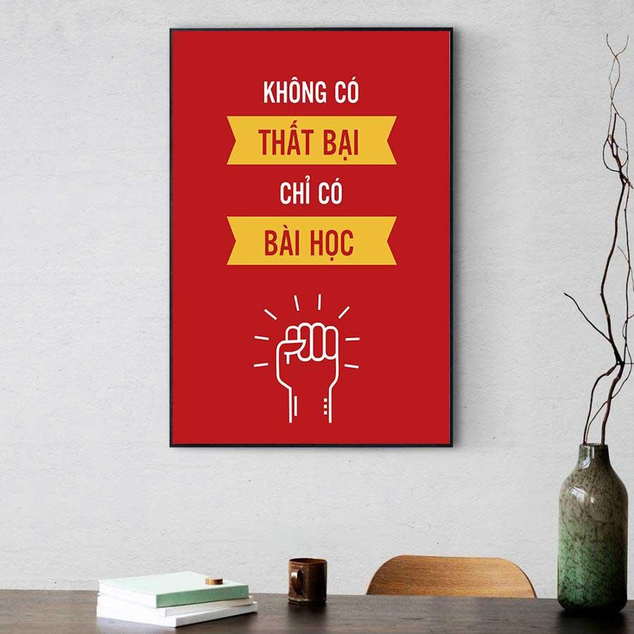 Tranh slogan động lực: Không có thất bại chỉ có bài học