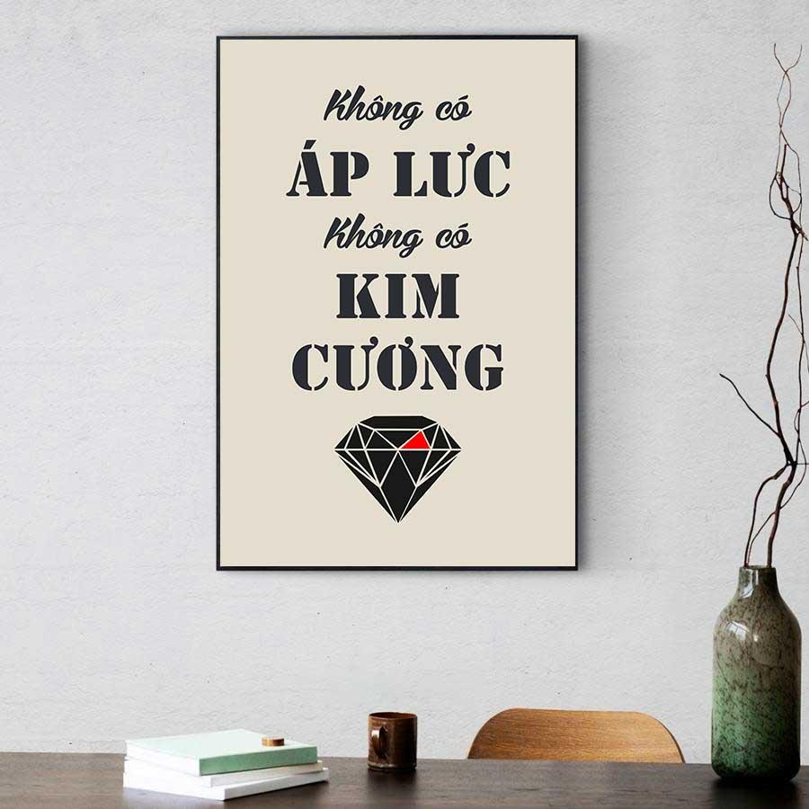 Tranh slogan động lực:  Không có áp lực không có kim cương (Mẫu 2)