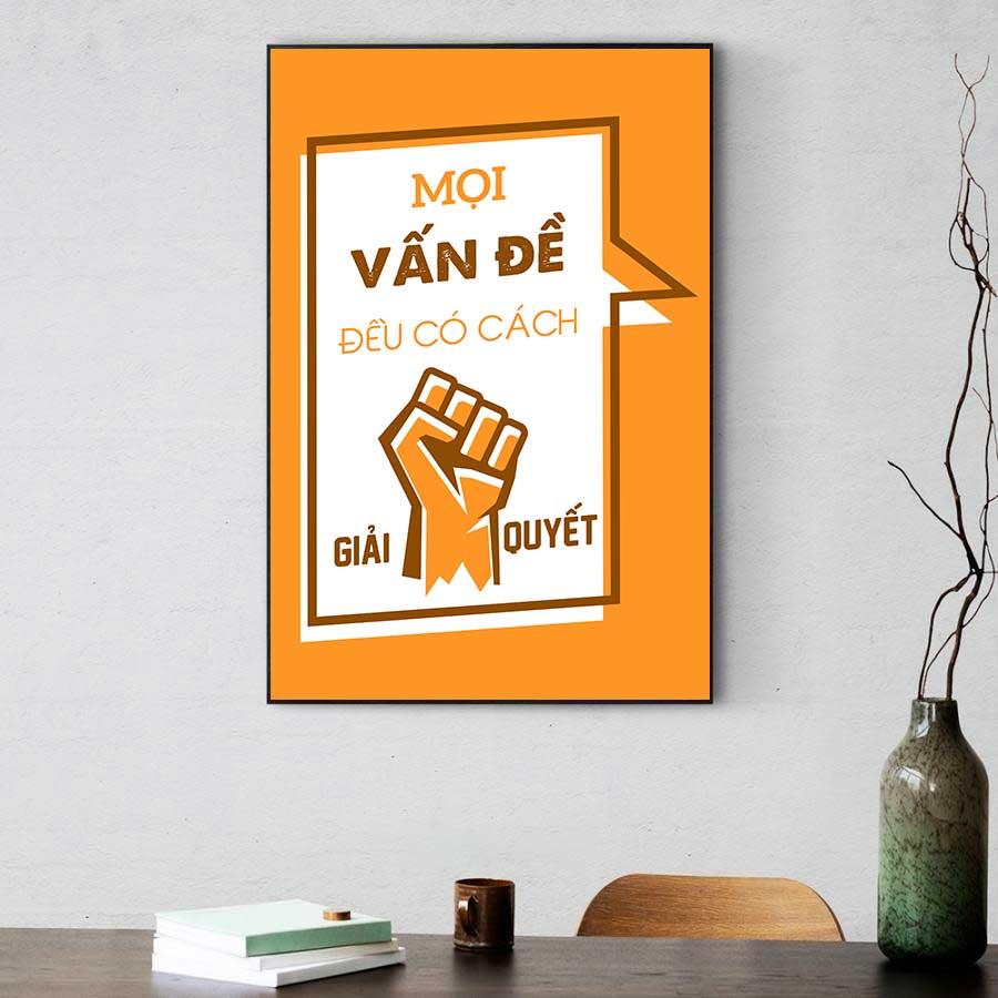 Tranh slogan động lực: Mọi vấn đề đều có cách giải quyết