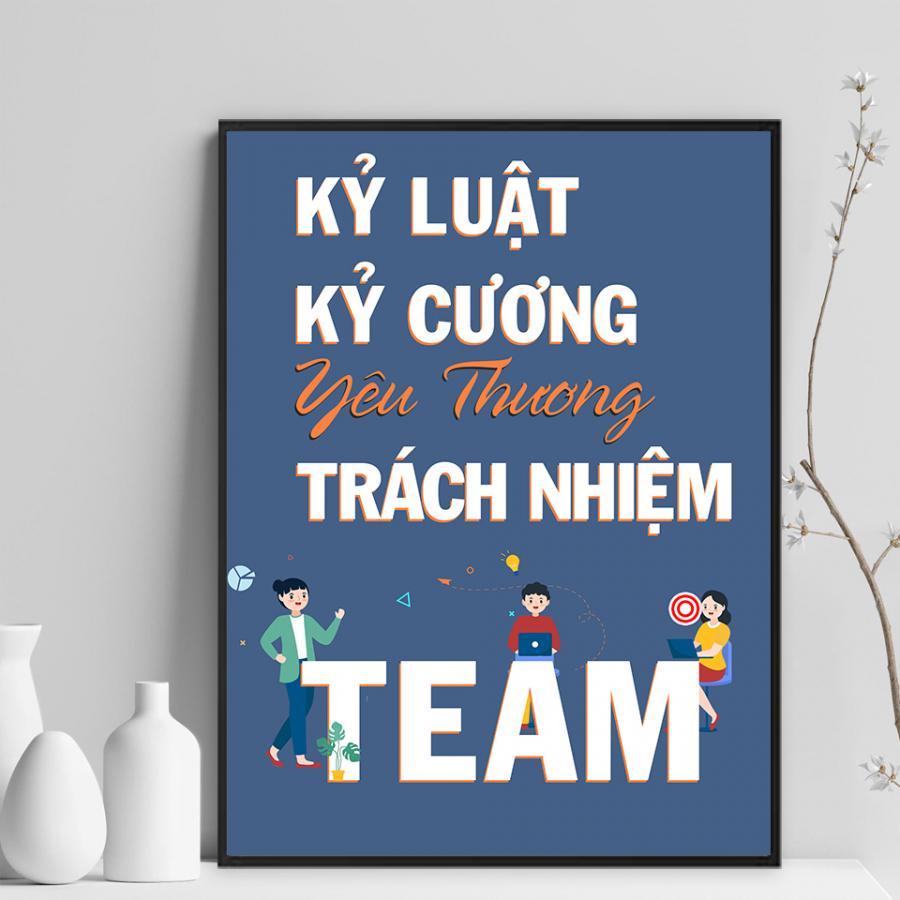 Tranh slogan văn phòng: Kỷ luật, kỷ cương, yêu thương, trách nhiệm