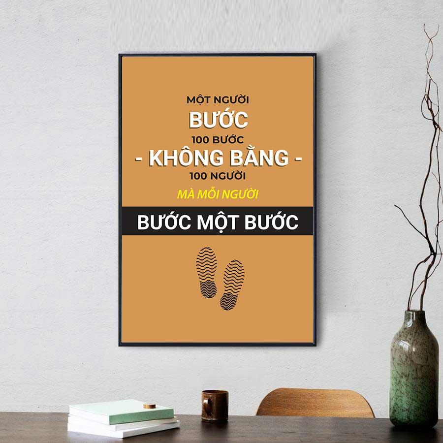 Tranh văn phòng teamwork: Một người bước một trăm bước không bằng một trăm người mà mỗi người bước một bước