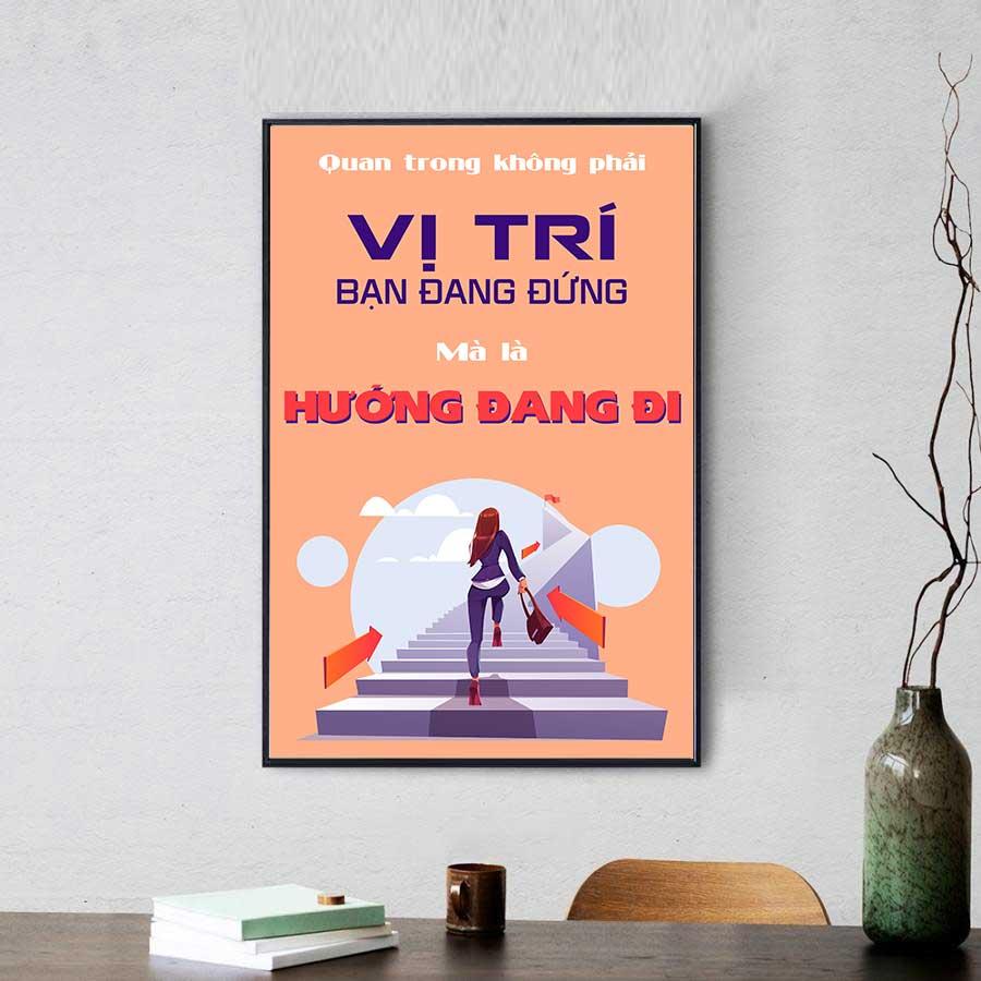 Tranh slogan truyền cảm hứng:  Quan trọng không phải vị trí bạn đang đứng mà là hướng đang đi