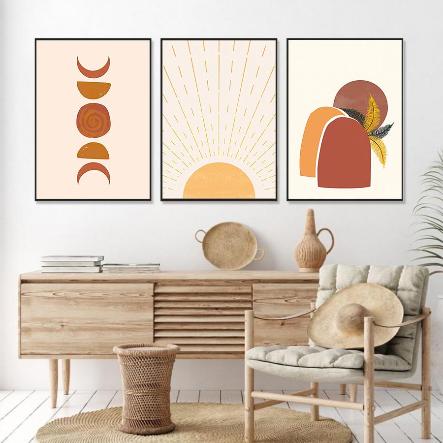 Bộ 3 tranh treo tường phong cách tối giản hiện đại