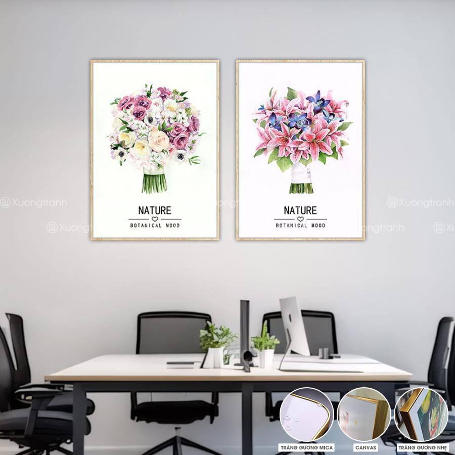Tranh văn phòng bó hoa lãng mạn và tinh tế