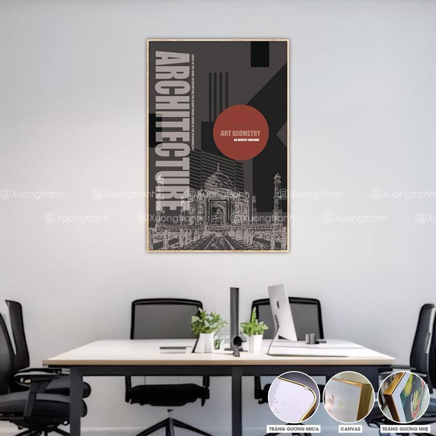 Tranh văn phòng kiến trúc đền Taj Mahal