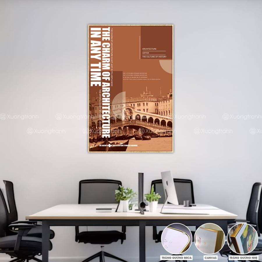 Tranh văn phòng kiến trúc kết hợp typography