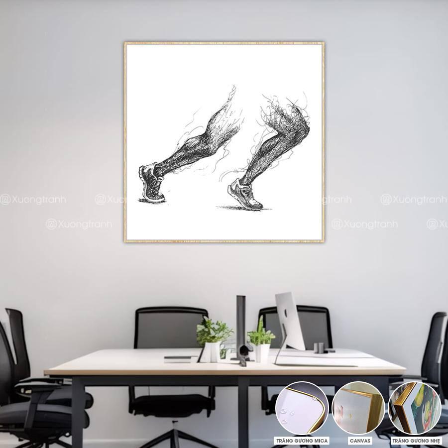 Tranh văn phòng phác thảo bước chạy năng động