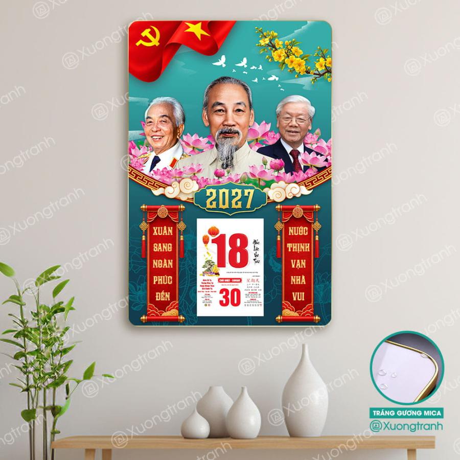Đốc Lịch Tranh Tráng Gương Tết Bác Hồ, Bác Giáp, Bác Trọng